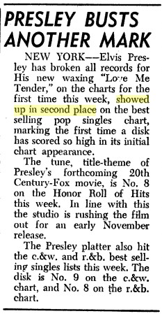 136b - 1956 Love Me Tender Billboard Rating